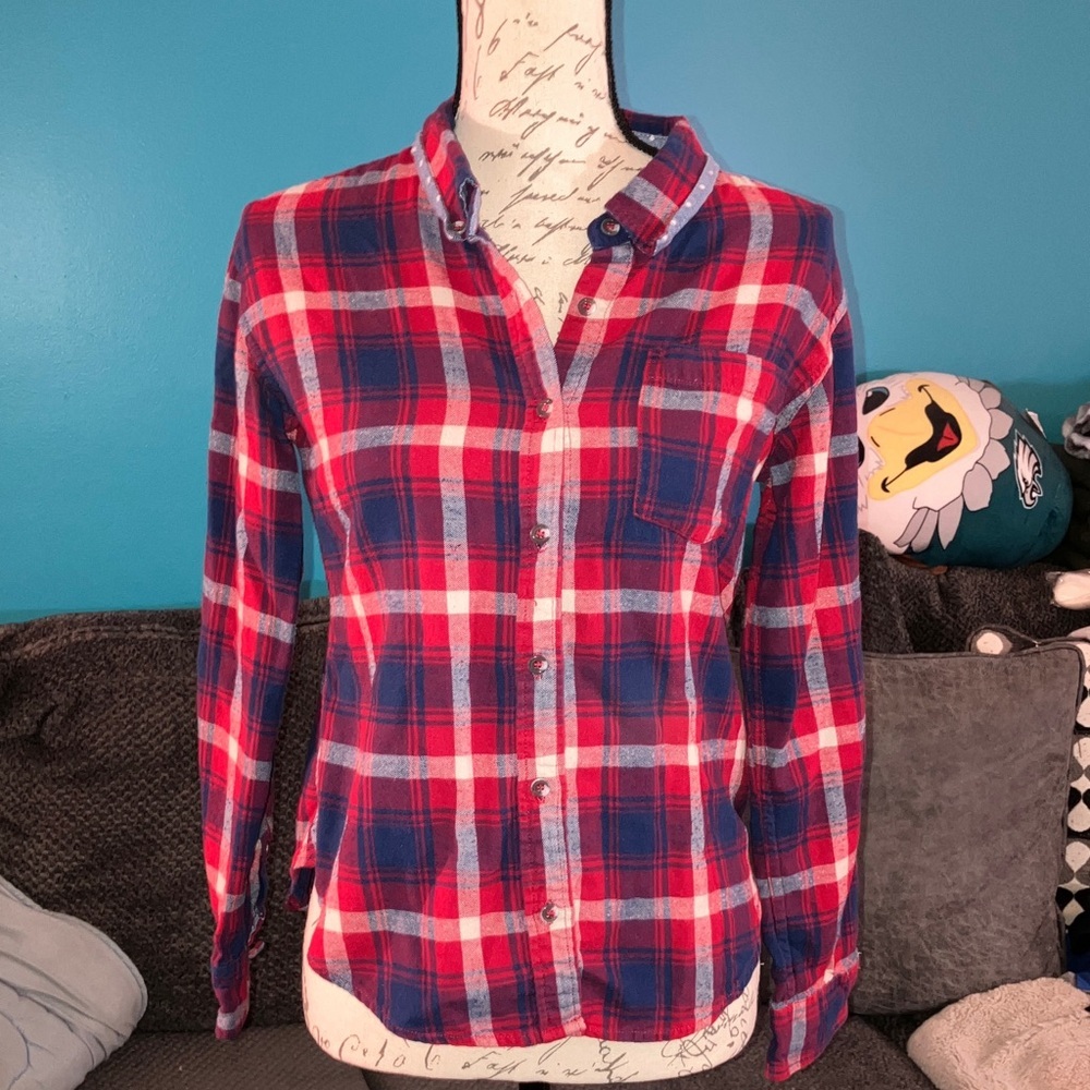 🎉4 for $20 Mi Ami  Plaid Button-Up Shirt, Small